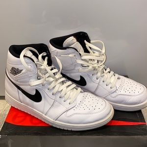 Black and white Jordan 1s